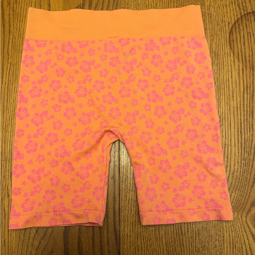 Orange and Pink Floral Shorts